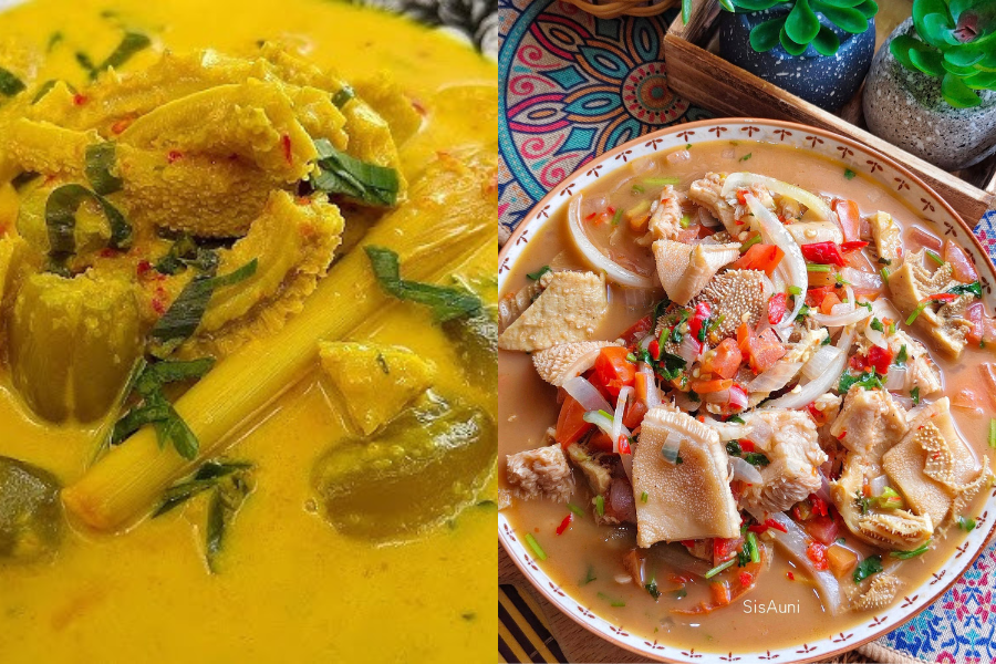 Perut masak lemak cili api dan perut air asam menjadi antara menu perut lembu popular.