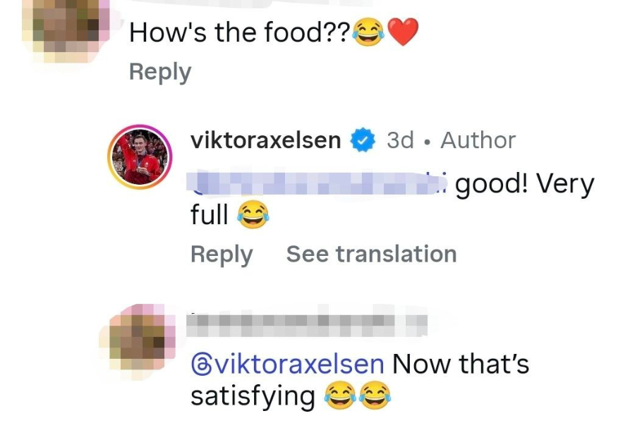 Viktor Axelsen menyifatkan makanan Malaysia sebagai sangat enak.