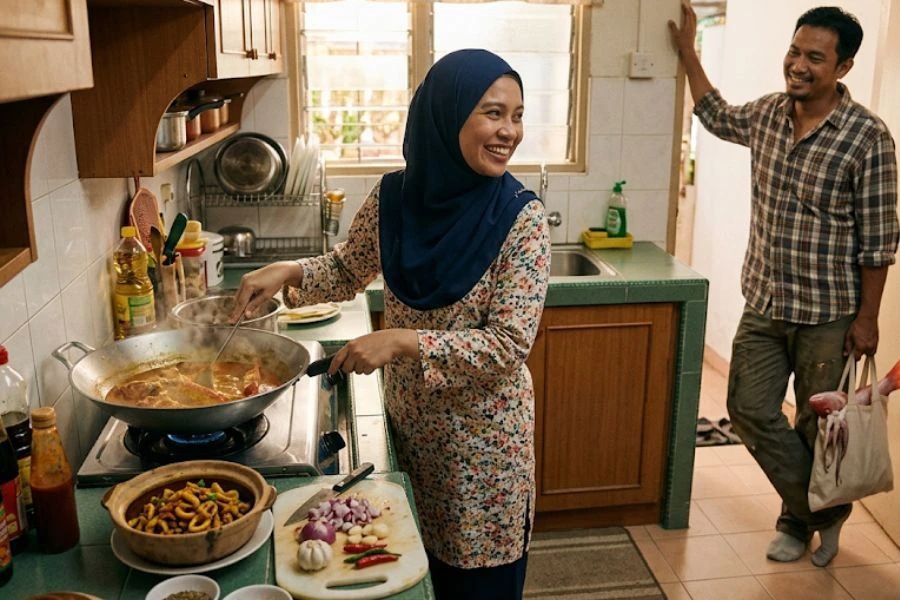 Tak mengeluh walau bahan mentah 'lelong' di tangan yang penting masih ada rezeki untuk dinikmati seisi keluarga.