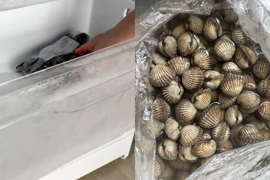 Ramai netizen menyedari kerang yang dibeli tidak sesuai disimpan dalam peti sejuk.