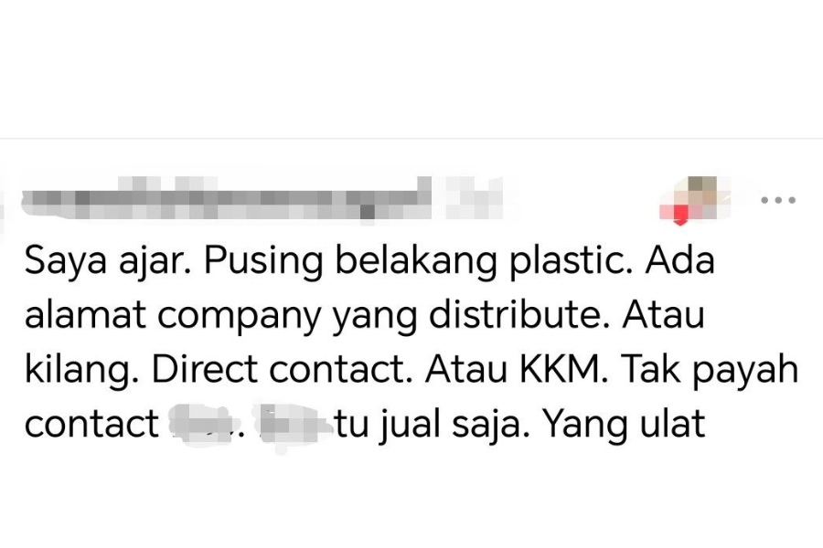 Salah seorang netizen memberikan saranan tindakan yang boleh diambil.