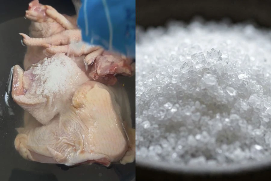 Garam membantu mengubah struktur protein dalam tisu otot ayam sekali gus menyebabkan otot menjadi lebih relaks. 