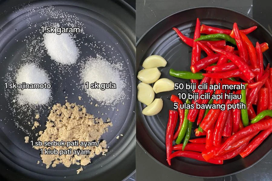 Bahan-bahan digunakan untuk sambal gepuk juga ringkas.
