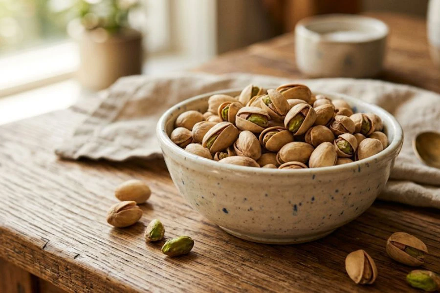 Pistachio antara snek sihat mengandungi serat, protein dan antioksidan.
