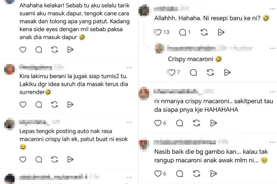 Komen beberapa orang netizen yang turut terhibur melihat pasangan suami isteri itu.