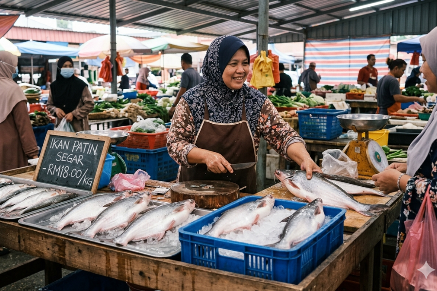 Harga ikan patin di Malaysia adalah sekitar RM7.00 hingga RM40.00/kg bagi jenis ternakan sangkar dan RM120 hingga RM300/kg bagi patin liar.