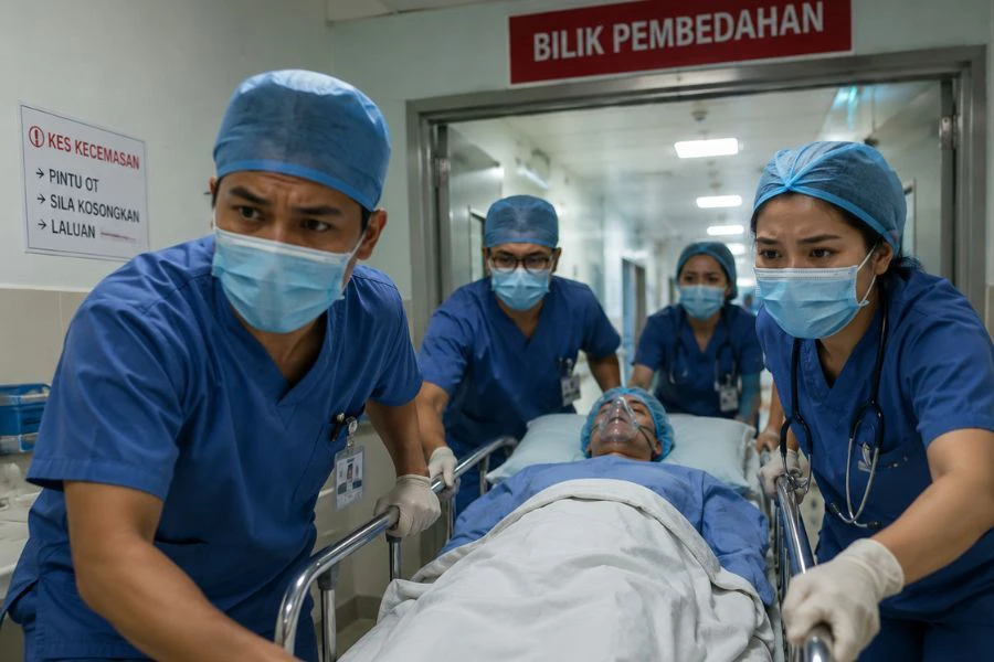 Wang terpaksa menjalani pembedahan kecemasan membuang organ limpa yang rosak.