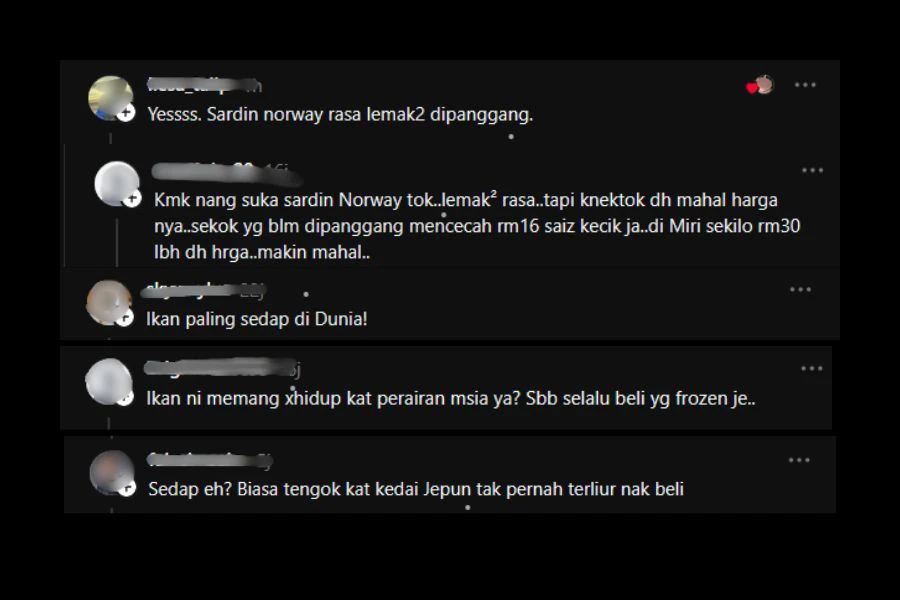 Netizen turut mengakui keenakan sardin Norway.