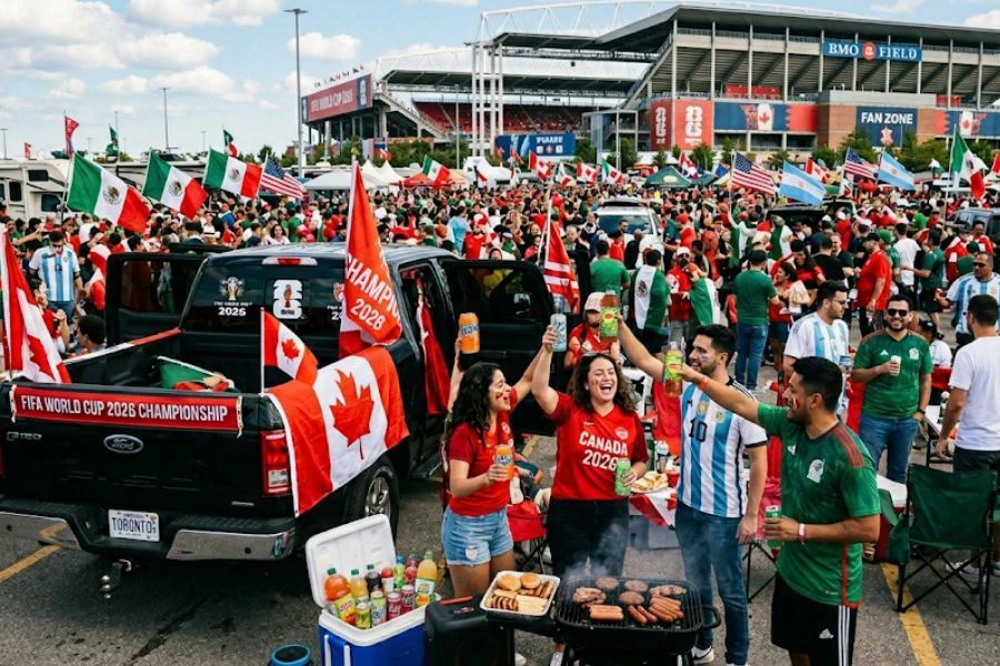 Budaya 'tailgate' menyaksikan ribuan penyokong berkumpul menikmati BBQ