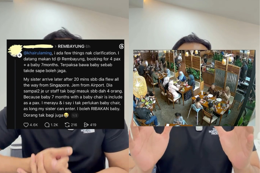 Aduan seorang pelanggan apabila mendakwa kakaknya tidak dibenarkan masuk kerana jumlah pax telah termasuk bayi.