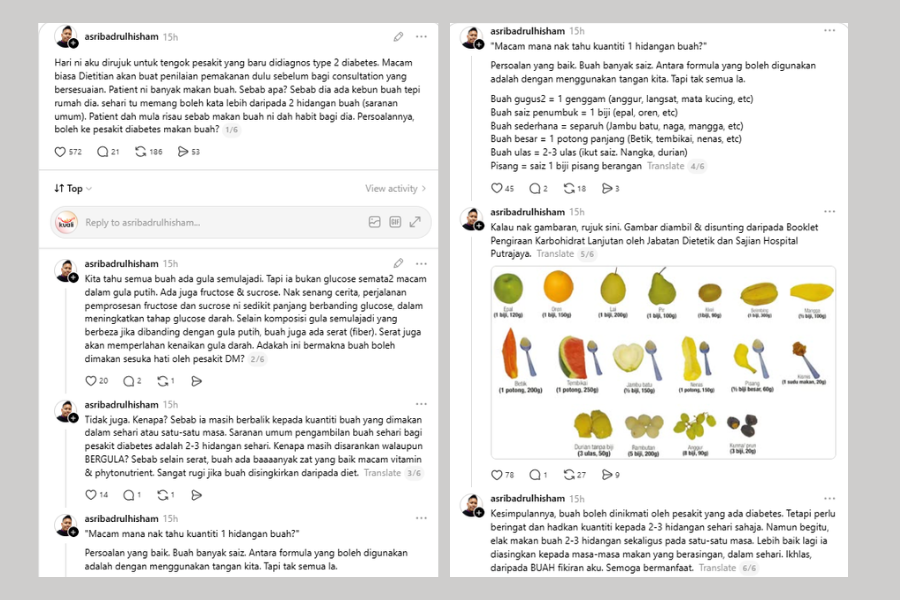 Perkongsian Asri di laman Threads.