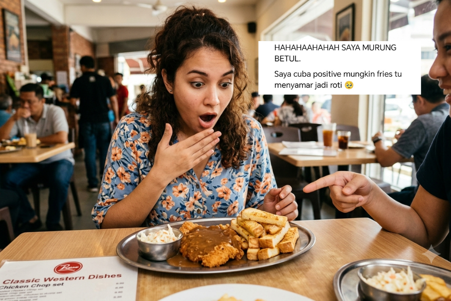 Momen tersebut dianggap lucu sehingga membuatkan wanita tersebut tergamam.