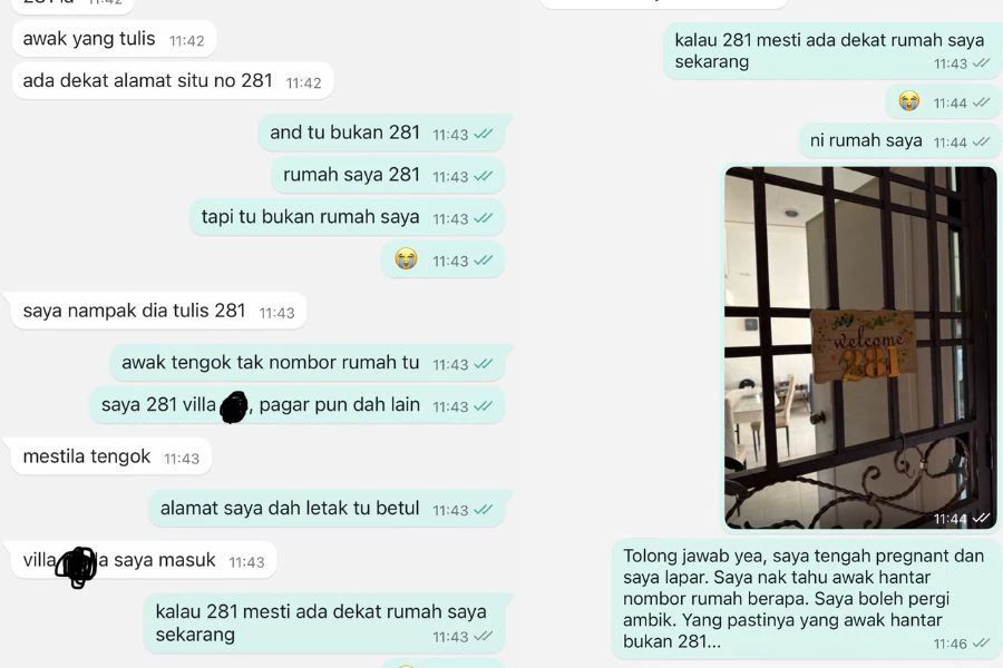 Perkongsian perbualan wanita tersebut bersama rider.
