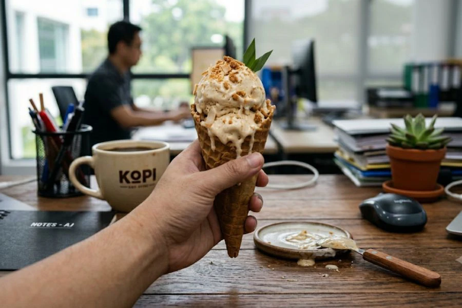 Aiskrim dipercayai dapat memberikan keseronokan.