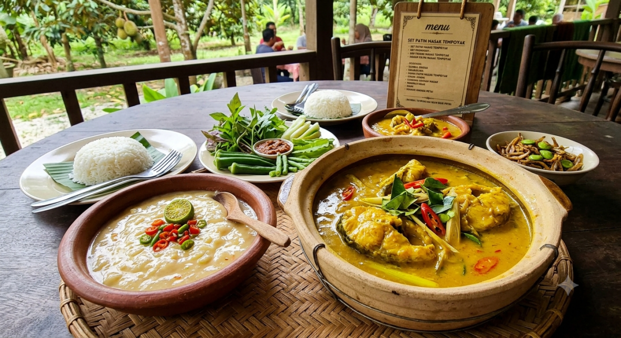 Menu patin masak tempoyak antara hidangan popular yang menggunakan tempoyak.