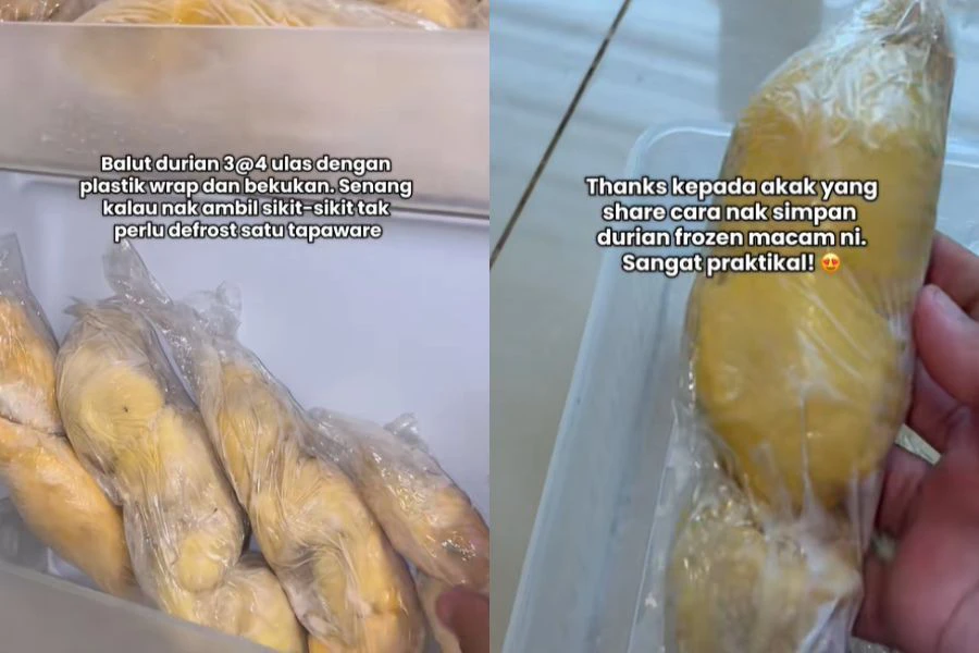 Asingkan beberapa bahagian ulas sebelum dibalut menggunakan plastik pembungkus makanan.