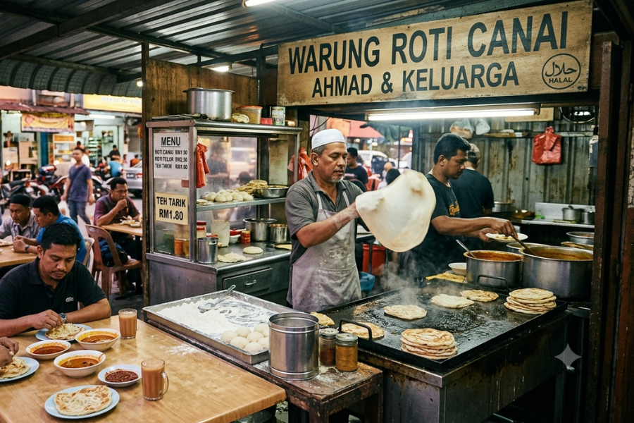 Roti canai sangat sinonim dengan menu sarapan pagi di Malaysia.