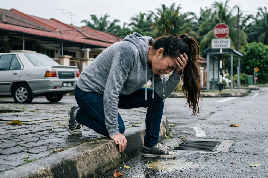 Antara gejalan keracunan belimbing yang boleh berlaku seperti loya dan muntah-muntah.