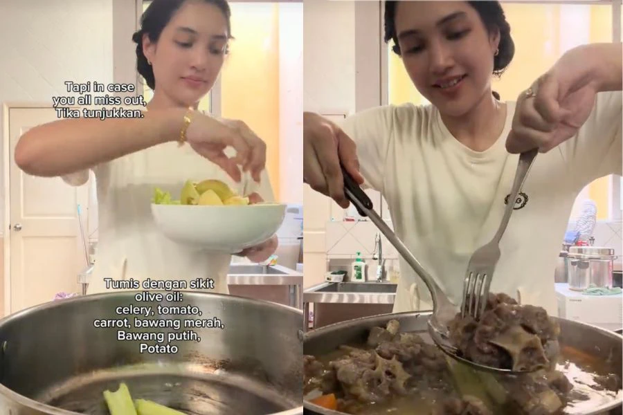 Sup ekor tersebut antara menu kegemarannya dan juga keluarga.