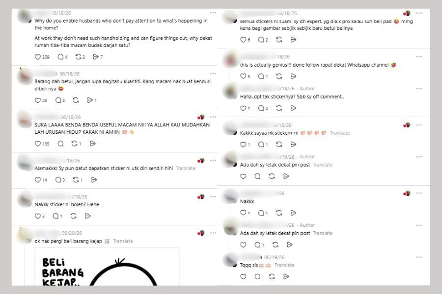 Komen netizen di laman Threads.