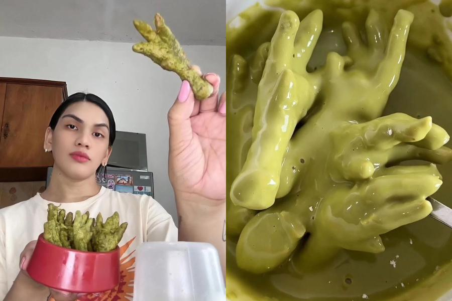 Kaki ayam matcha ini mungkin boleh menarik perhatian penggemar teh hijau.