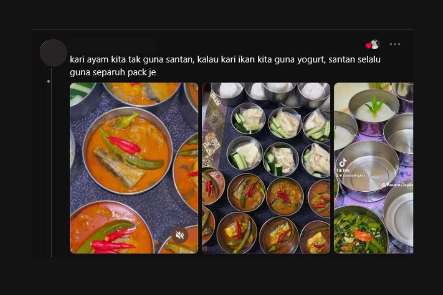 Selain tip menyediakan kari, ada juga netizen berkongsi cara memasak tanpa santan.