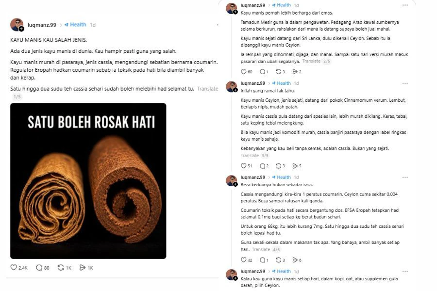 Perkongsian tersebut mencuri perhatian netizen.