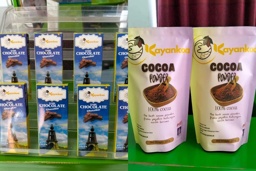 Jenama Kayan Koa menghasilkan beberapa produk termasuk bar coklat, mentega koko, serbuk koko dan minuman koko segera.
