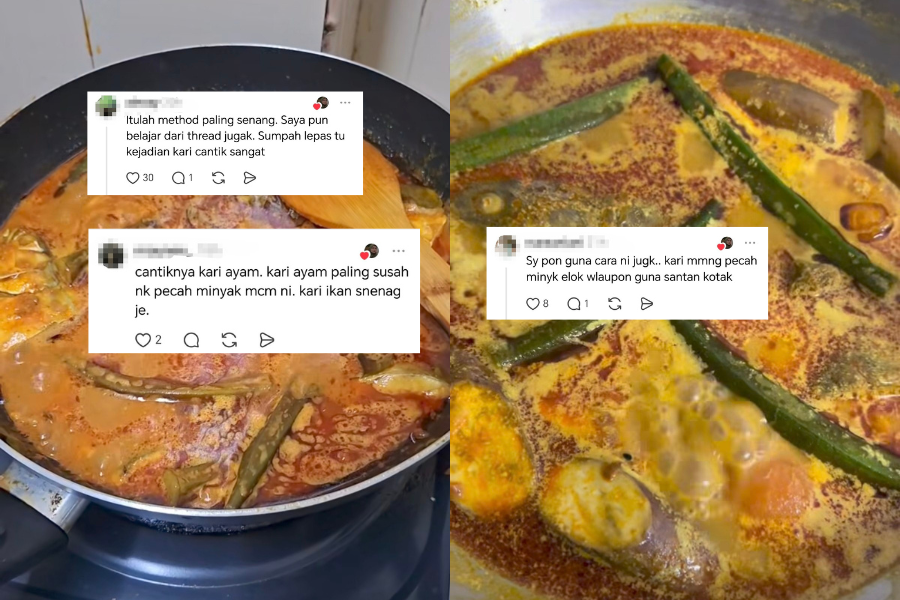 Beberapa netizen turut berkongsi hasil masak kari mereka dengan menggunakan cara sama.