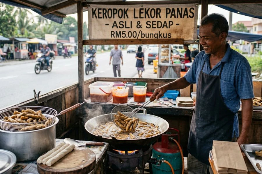 Keropok lekor antara kudapan tradisi kegemaran ramai, terutama di Pantai Timur.