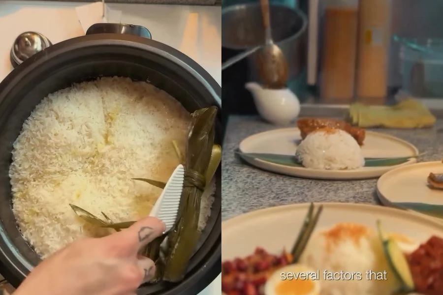Nasi lemak dihidangkan mendapat pujian masyarakat Malaysia.
