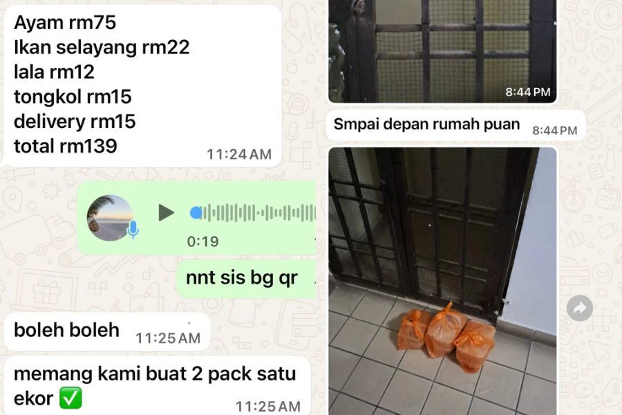 Perkongsian pelanggan mengundang perbincangan mengenai kualiti servis barang basah atas talian.