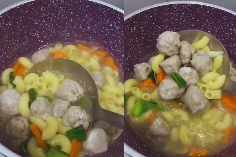 Hanya menggunakan beberapa bahan asas, sup pasta boleh dijadikan menu hidangan lengkap untuk si comel.