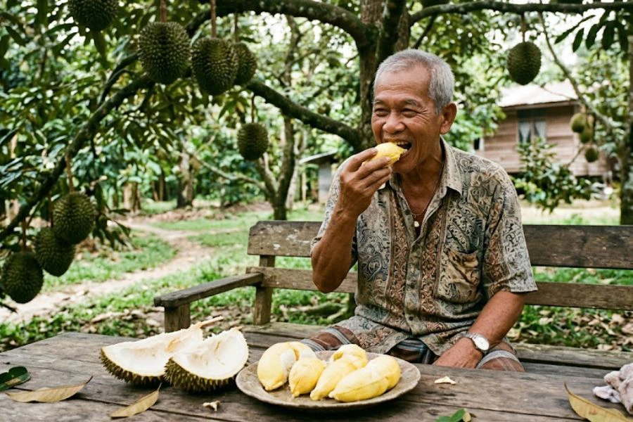 Warga emas disarankan untuk menikmati durian secara berpada-pada.