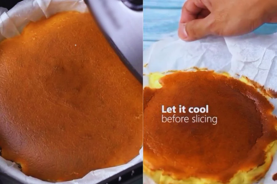 Kek keju bakar ini mudah untuk dihasilkan hanya menggunakan 'air fryer'.