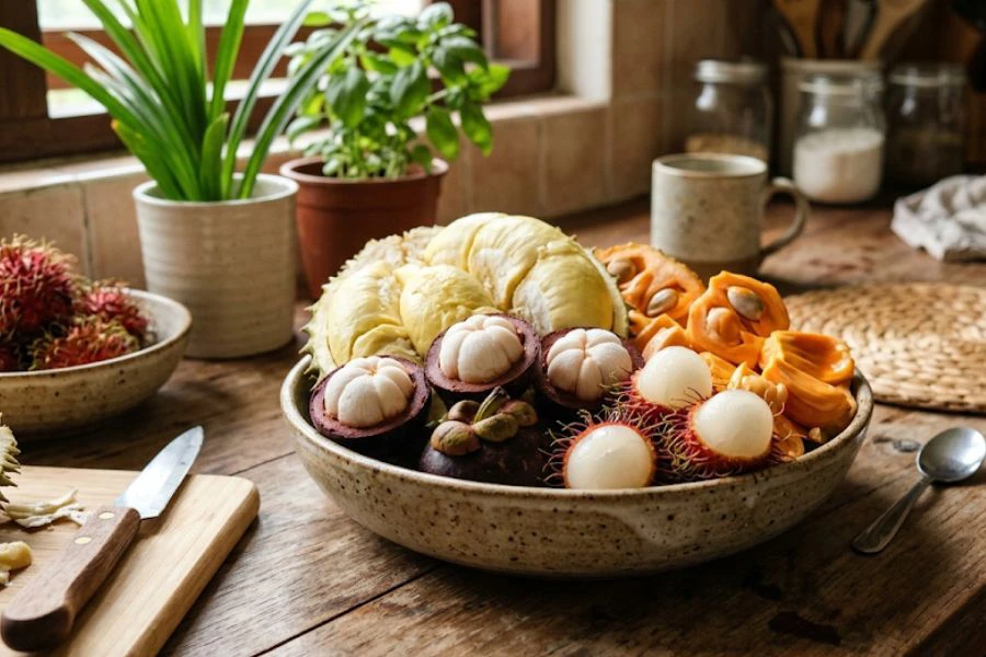 Buah tropika seperti rambutan, manggis, durian dan nangka kaya dengan pelbagai nutrisi.