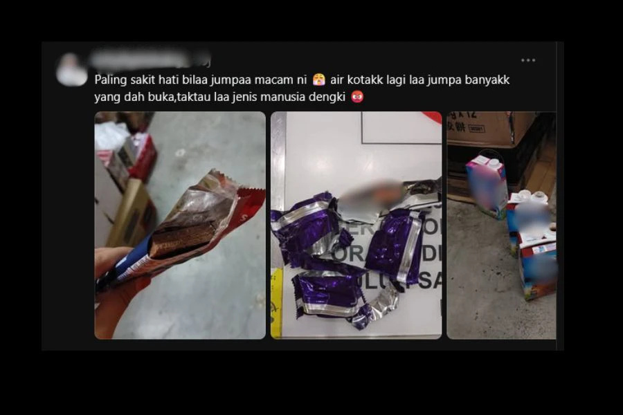 Taktik membuka bungkusan produk sebelum meninggalkannya di rak didakwa antara perbuatan sering berlaku di sesetengah kedai runcit.