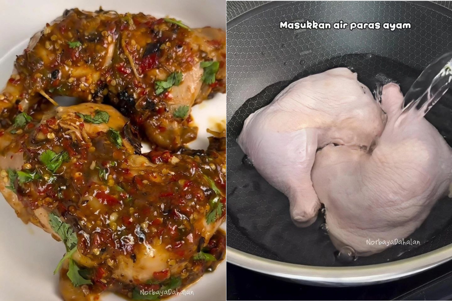 Paling penting resipi ayam rebus pedas ini tidak menggunakan minyak dan gula.