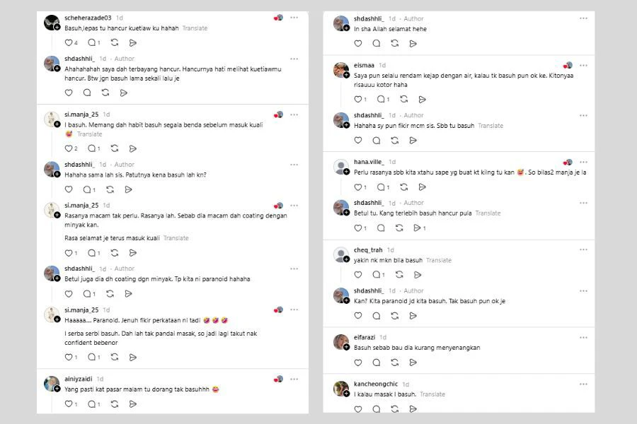 Komen netizen di laman Threads.