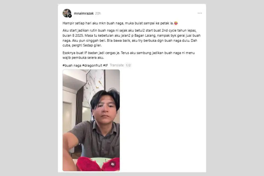 Perkongsian lelaki itu mencuri perhatian netizen.