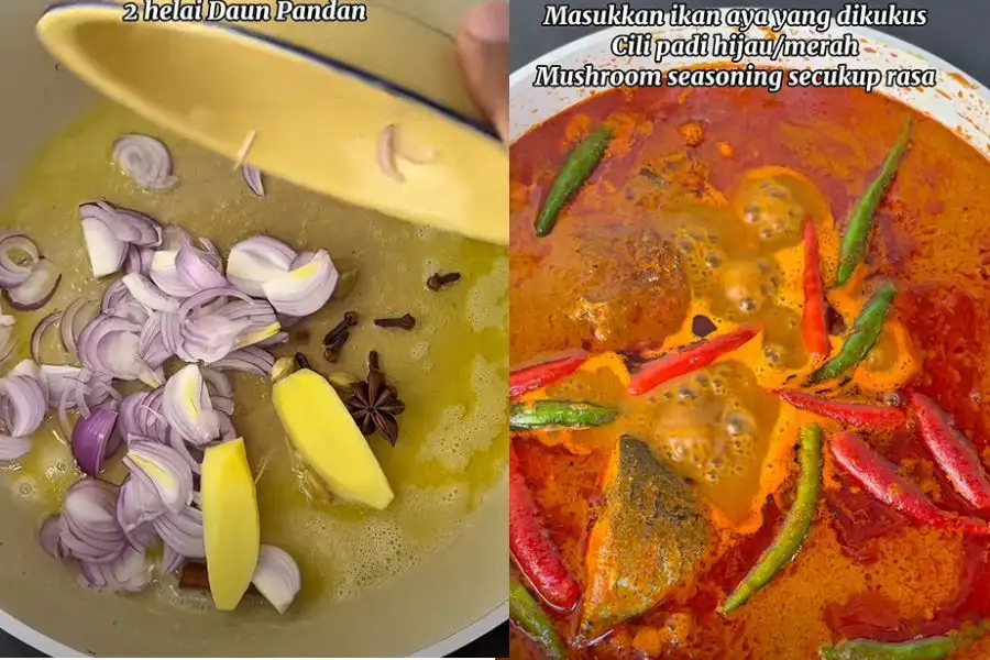 Gulai ikan ini menggunakan beberapa bahan istimewa seperti nisan kerek dan halba yang memberikan rasa lebih autentik pada gulai.