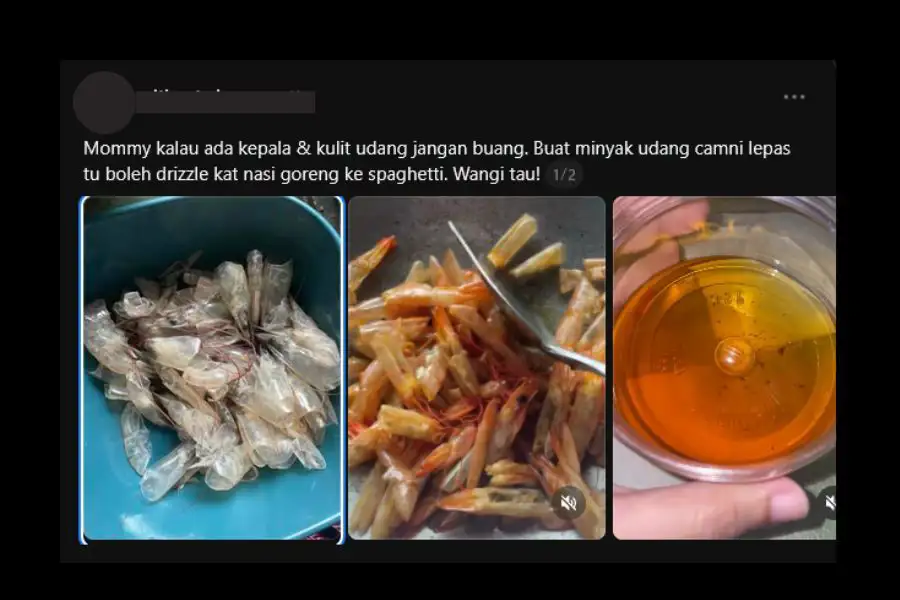 Wanita ini kongsi cara mudah hasilkan minyak udang.