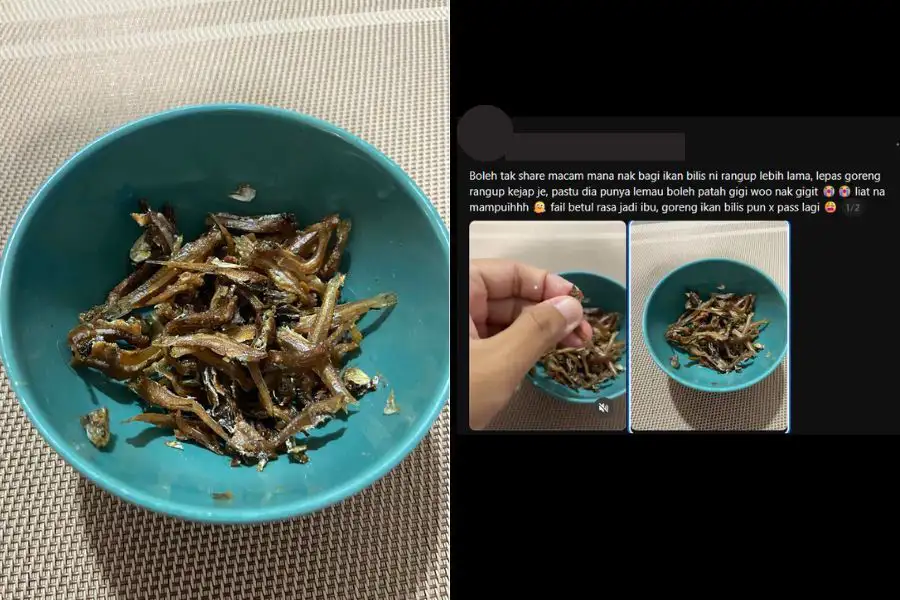 Wanita ini meminta pendapat netizen cara untuk mengekalkan kerangupan ikan bilis.
