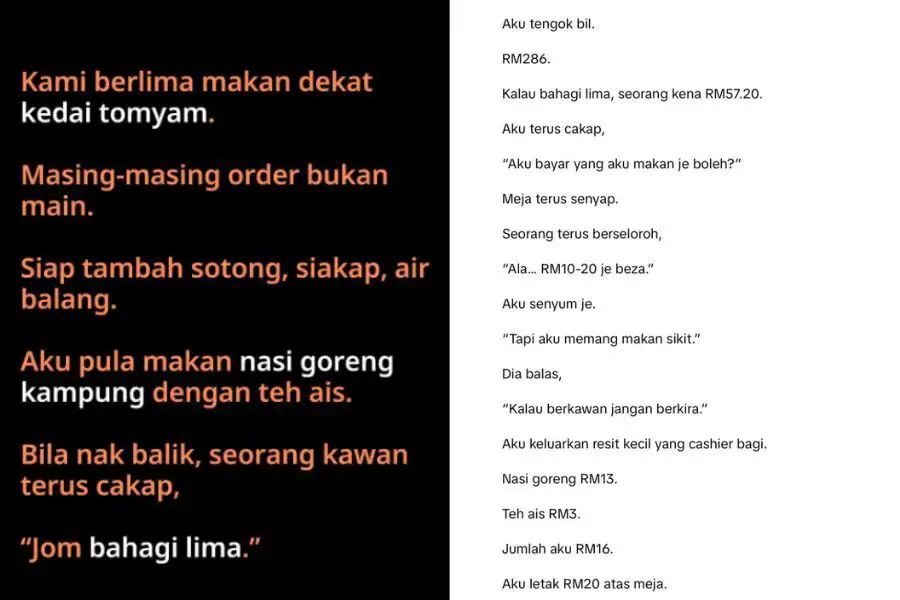 Perkongsain itu mencuri perhatian netizen.
