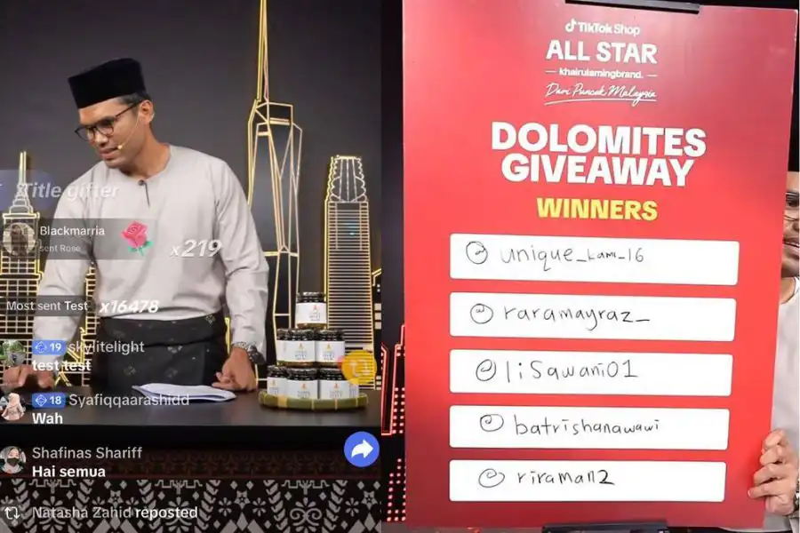 Khairul Aming mengumumkan bahawa lima pembeli terpantas akan diterbangkan ke Dolomites, Itali sebagai hadiah istimewa.