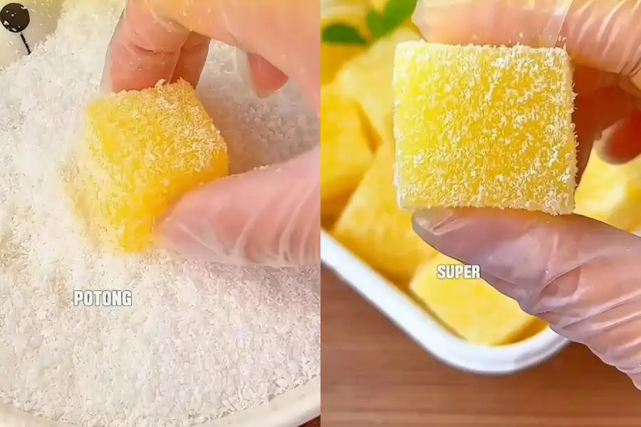 Teksturnya kenyal, lembut dan manis.