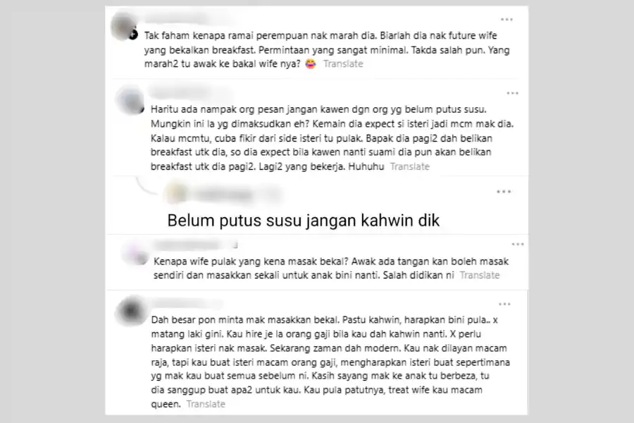 Netizen meluahkan pelbagai reaksi di ruangan komen.