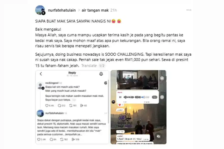 Perkongsian tersebut mencuri perhatian ramai.