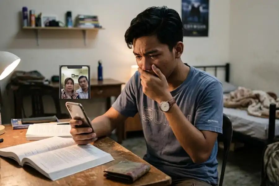 Pelajar berkenaan memberitahu dia tidak sampai hati kerana kasihan untuk meminta wang dengan keluarganya.