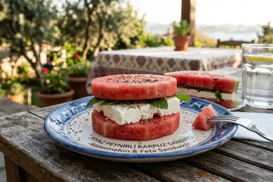 Di Turkiye tembikai dimakan bersama keju tradisional dipanggil 'beyaz peynir'.